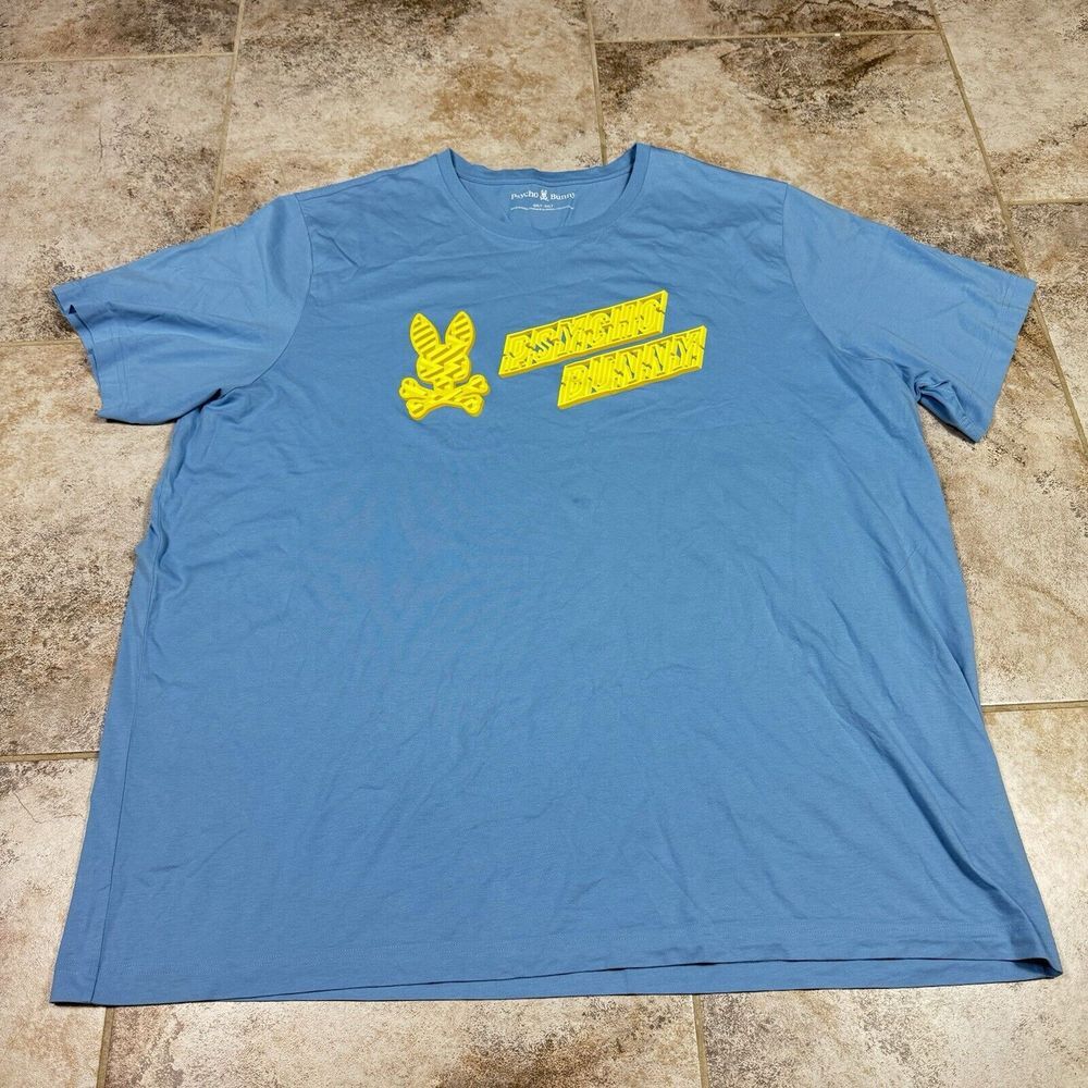 Psycho Bunny Tee Pisani Crew Neck Graphic Montana Sky Mens 5XLT Tall‎  Blue